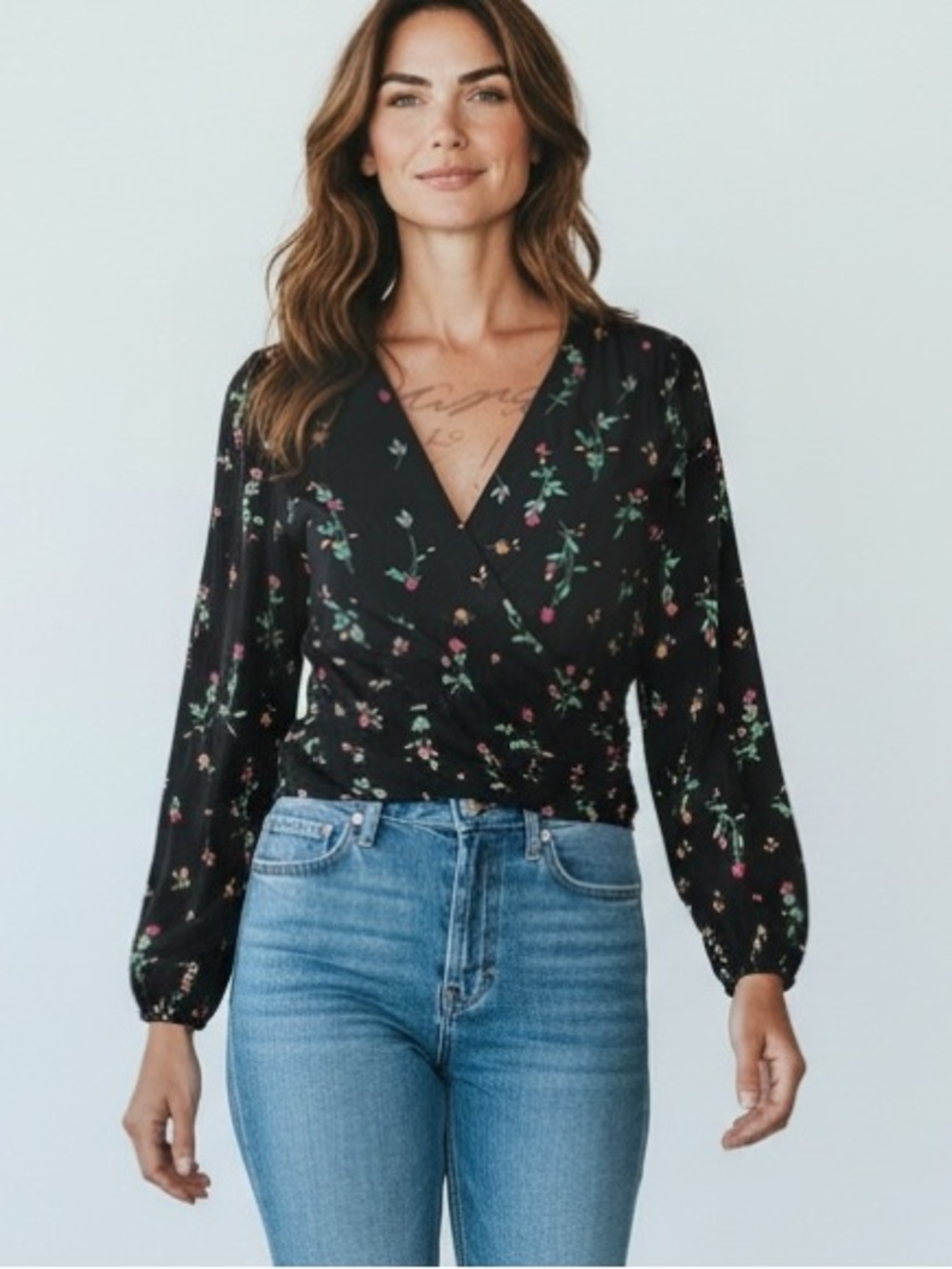 NWT AFRM Nior Rose Ditsy Long Sleeve Blouse Sz M